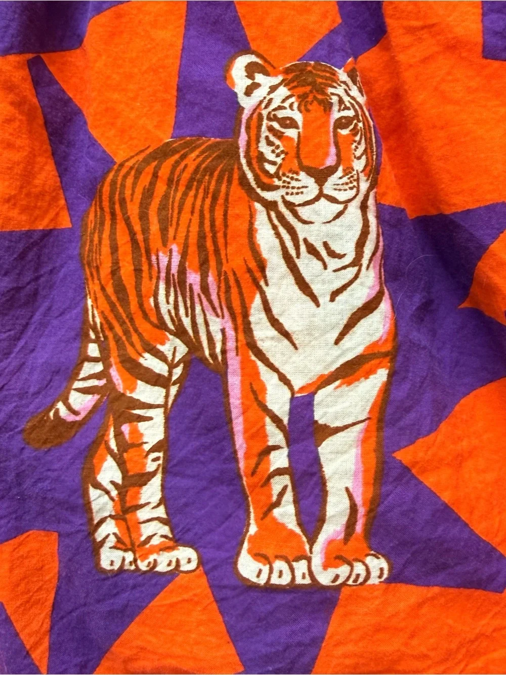 Girls Orange and Purple Tiger Print Clemson dress
